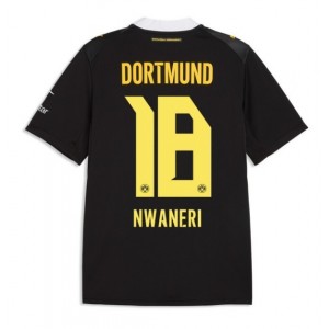 Borussia Dortmund Ethan Nwaneri #18 Jalkapallovaatteet Vieraspaita 2026-27 Lyhythihainen